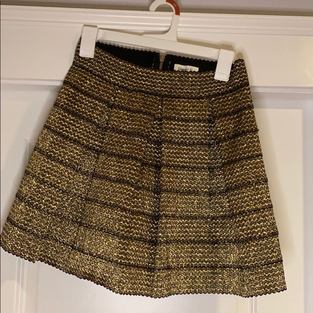 Gold & Black Scalloped Skirt